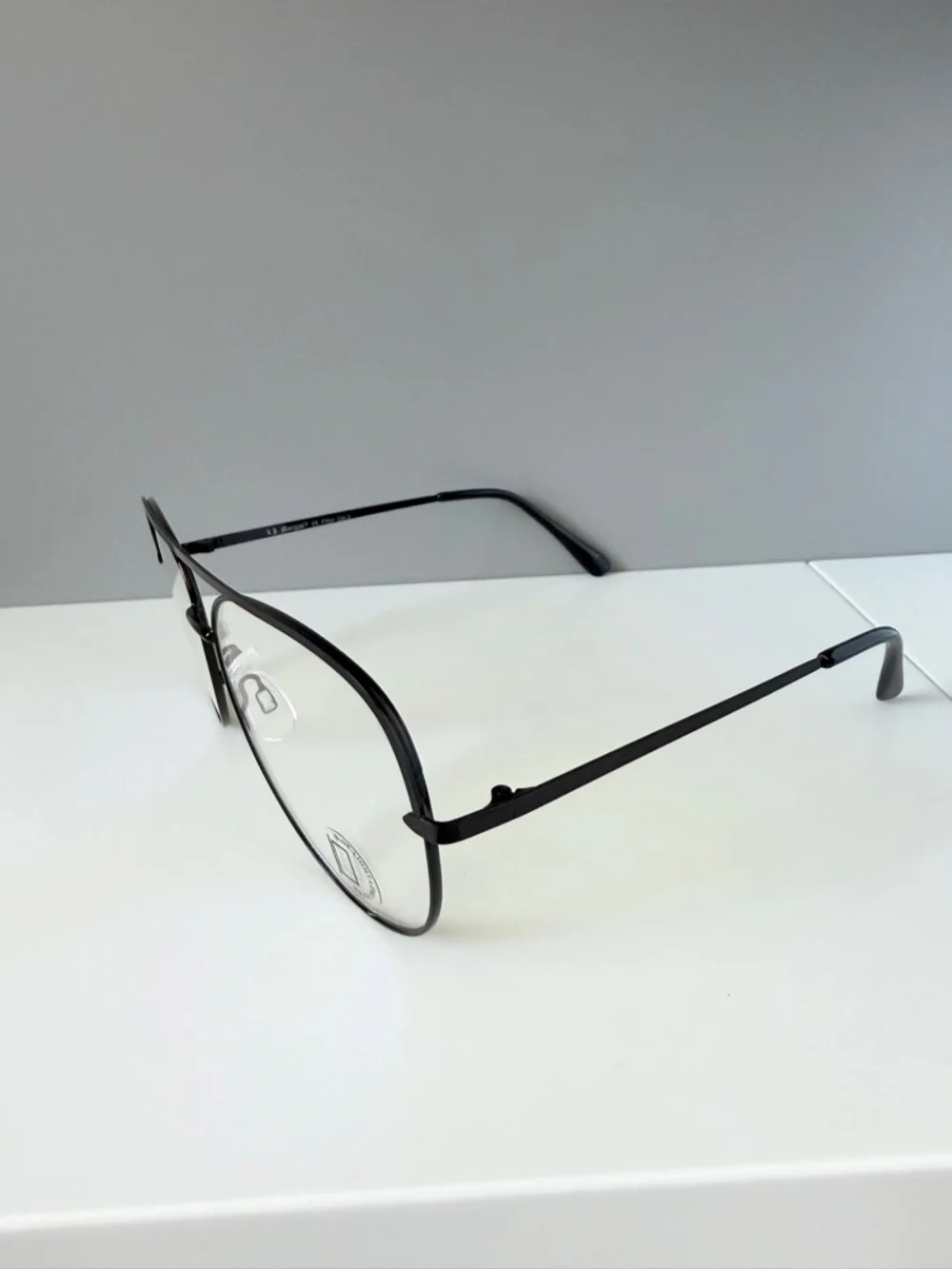 ASOS AJ Morgan black blue aviator style teardrop blue light blocking eyeglasses